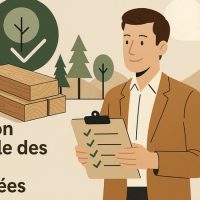 Illustration de la gestion durable des forêts avec certifications PEFC et FSC